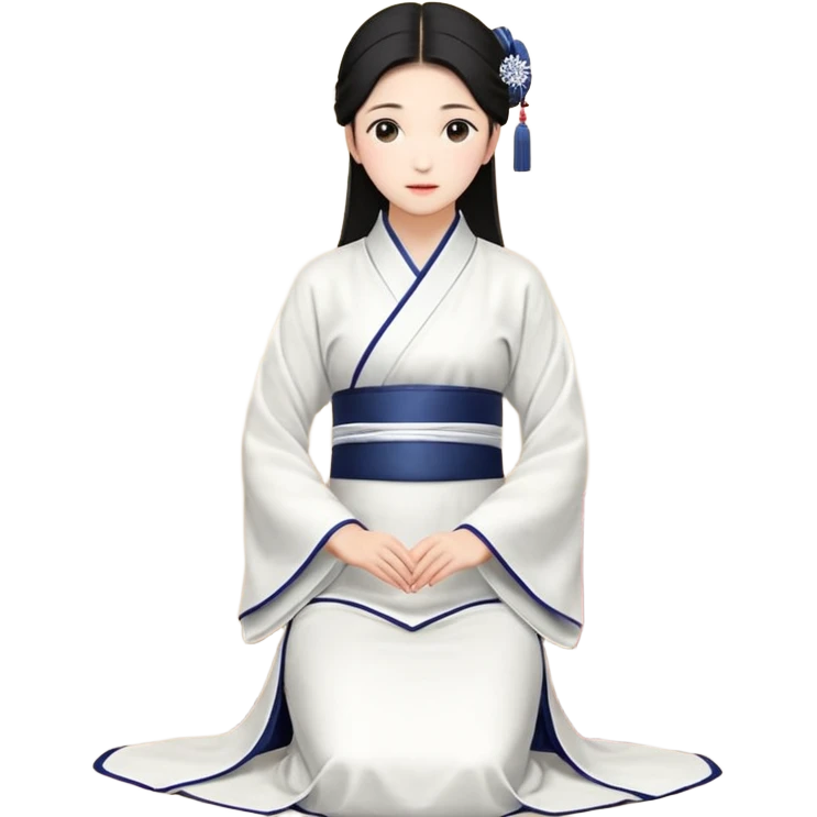 一个女人大头穿着裙子，表情不开心，手势做交叉摆手的姿势 emoji