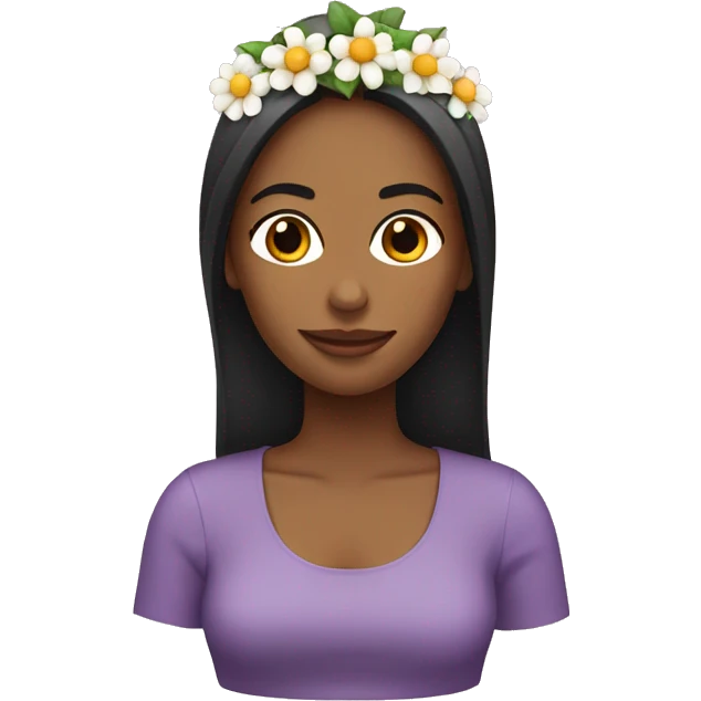 Mujer con diadema de flores emoji