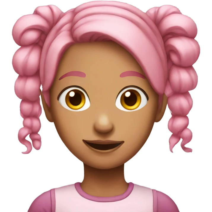 pink haired girl with pigtails  emoji