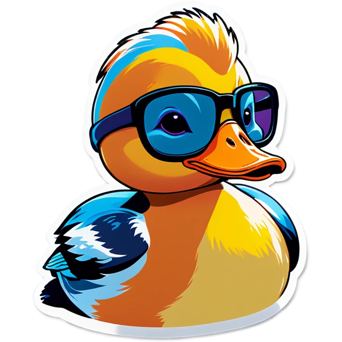 Eine Ente mit sonn brille emoji