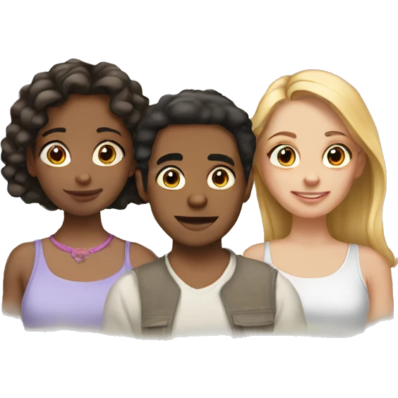 2 sisters and 1 brother emoji