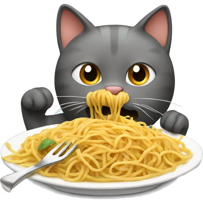 cat eating spaghetti  emoji