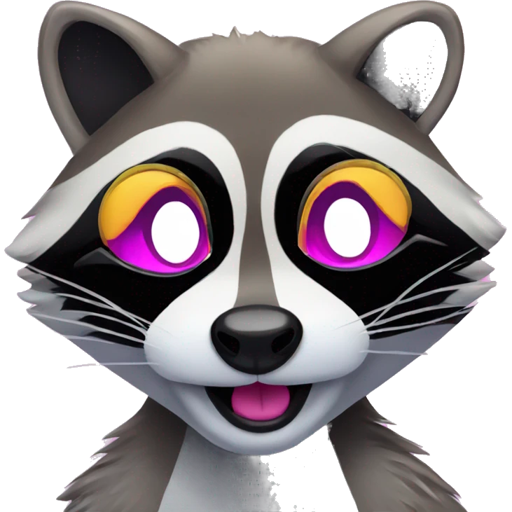 lisa frank raccoon  emoji
