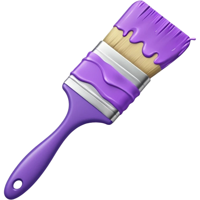 Paint brush with purple paint in the end of the brush  emoji