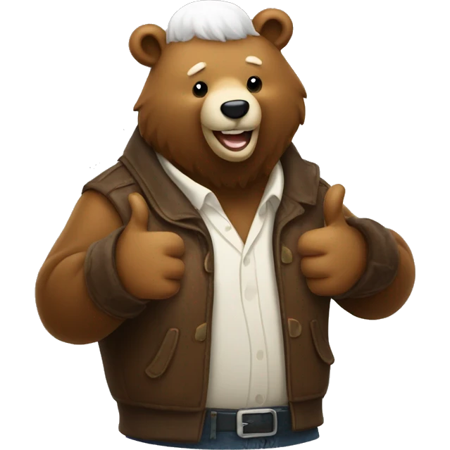 Bear with white beard giving a thumbs up  emoji