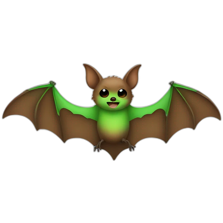 brown Bat with green spot pattern emoji