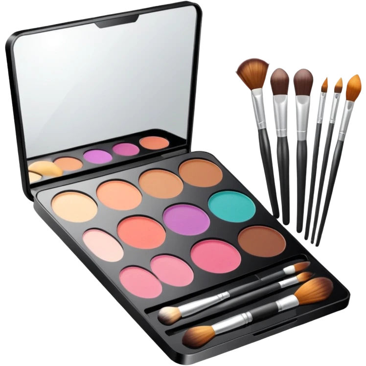 Makeup palette and soft brushes emoji