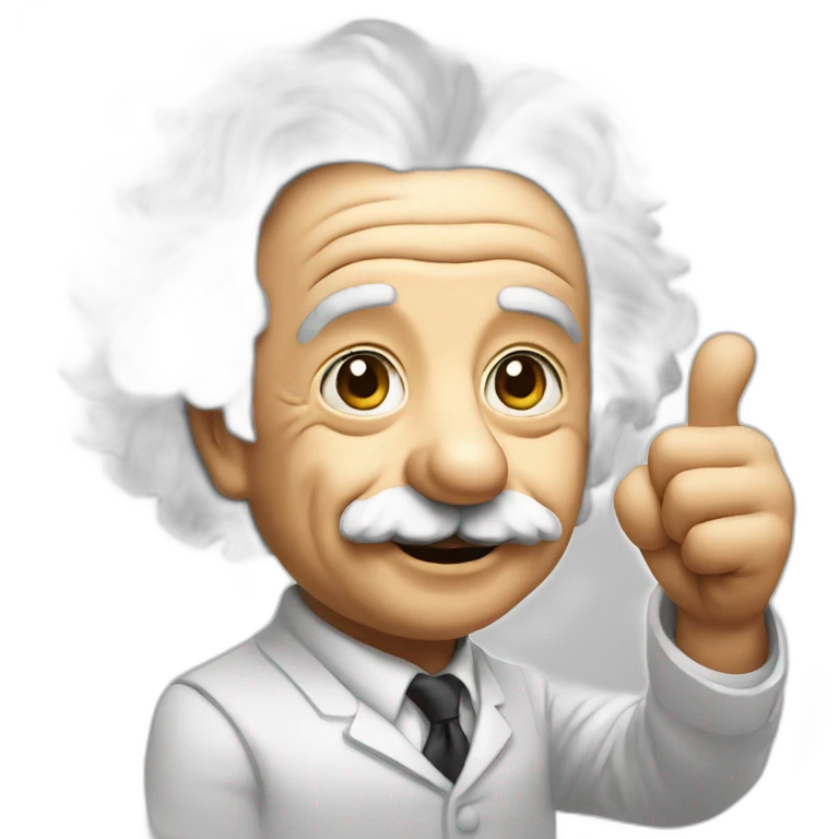 albert einstein with thumbs up emoji