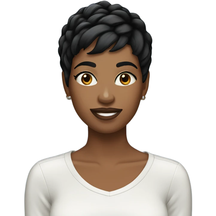woman pixie cut black hair emoji
