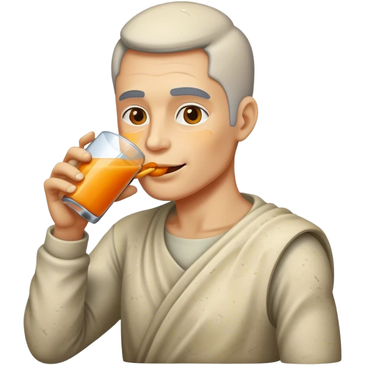 A Stone drinking juice emoji