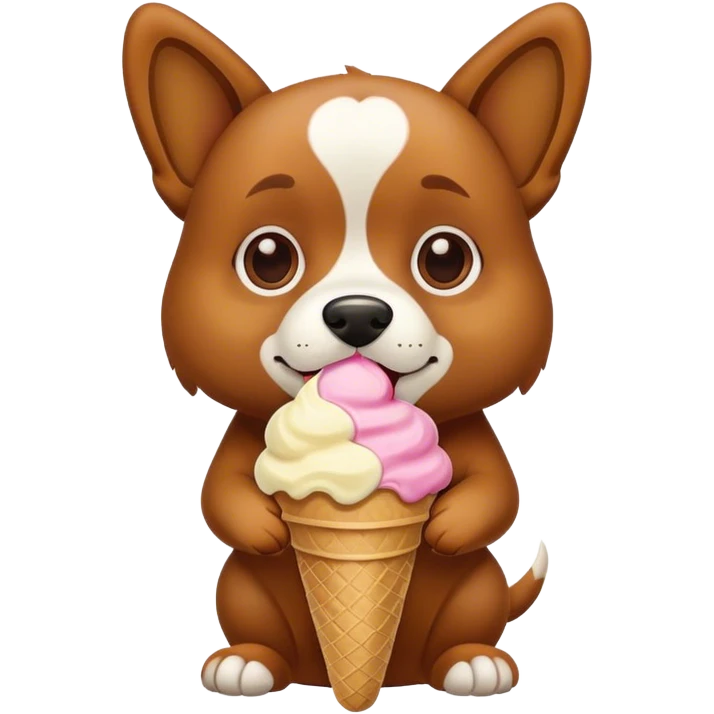 Dog eating ice cream  emoji