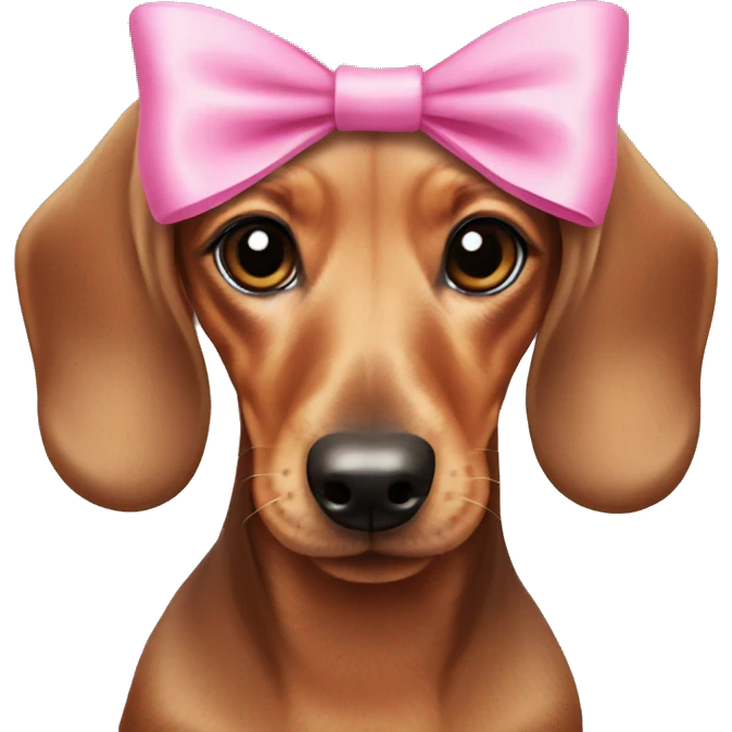Mini Dachshund with pink bows emoji