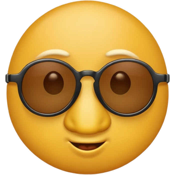 a round yellow circular emoji wearing sunglasses with a cocky face emoji