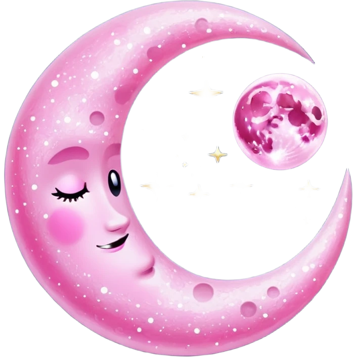Pink sparkly moon emoji