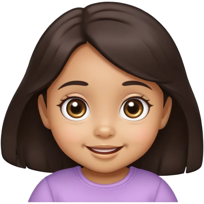 smiling baby girl with big eyes, medium skin tone, and dark hair emoji