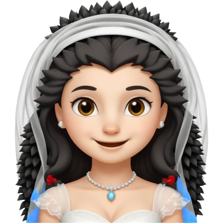 black hedgehog bride emoji
