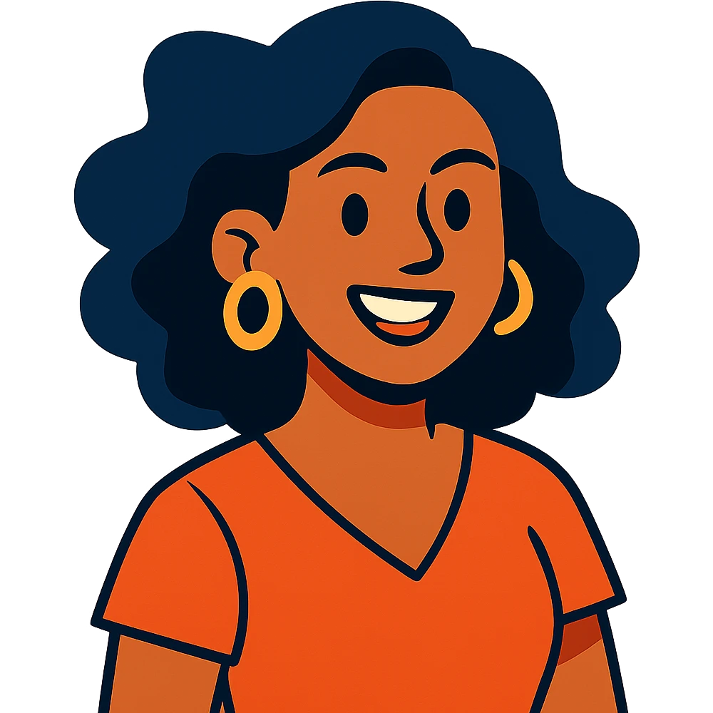 30-year-old woman, vibrant toon style emoji