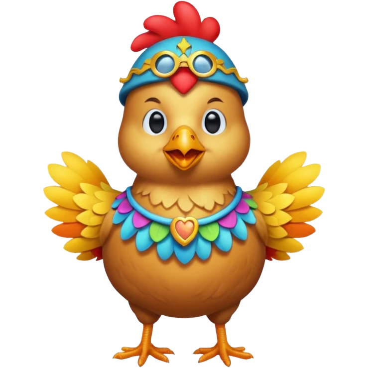 Chicken with a costume emoji