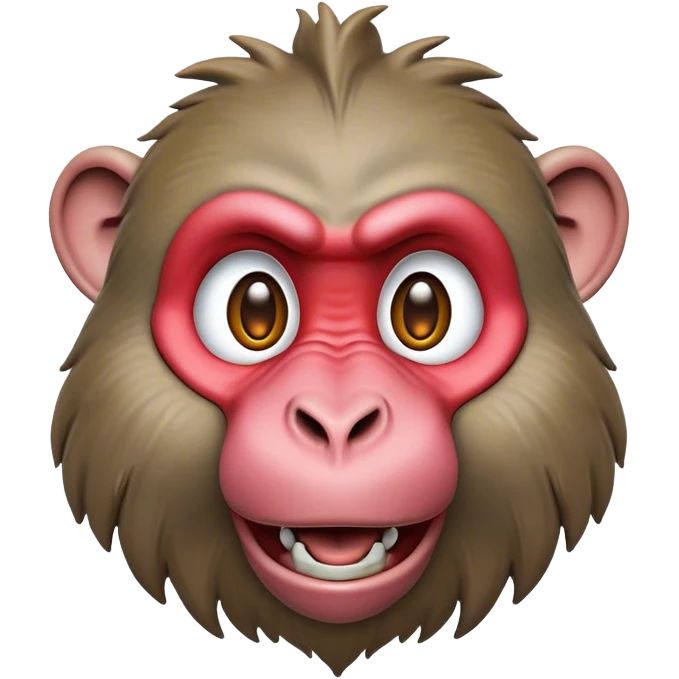 Cinematic Realistic Comical Baboon Portrait Emoji, Head tilted dramatically with an exaggeratedly amused expression, featuring a striking, ruggedly textured face with boldly expressive eyes full of playful disbelief, rendered with vivid, lifelike detail and natural earthy hues, high shine, dramatic yet playful, styled with an air of cheeky jungle mischief, soft glowing outline, capturing the essence of a spirited and over‐the‐top baboon that looks ready to chatter its way into viral fame! emoji