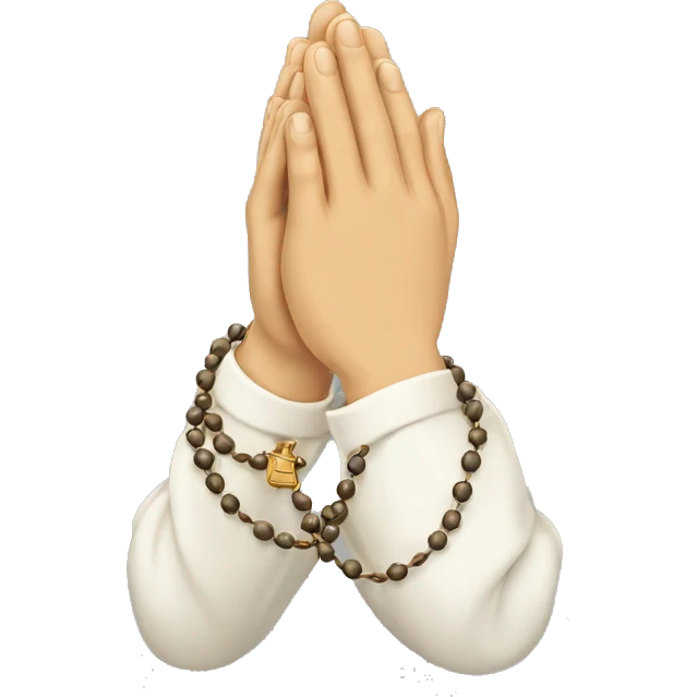praying hands holding a rosary emoji