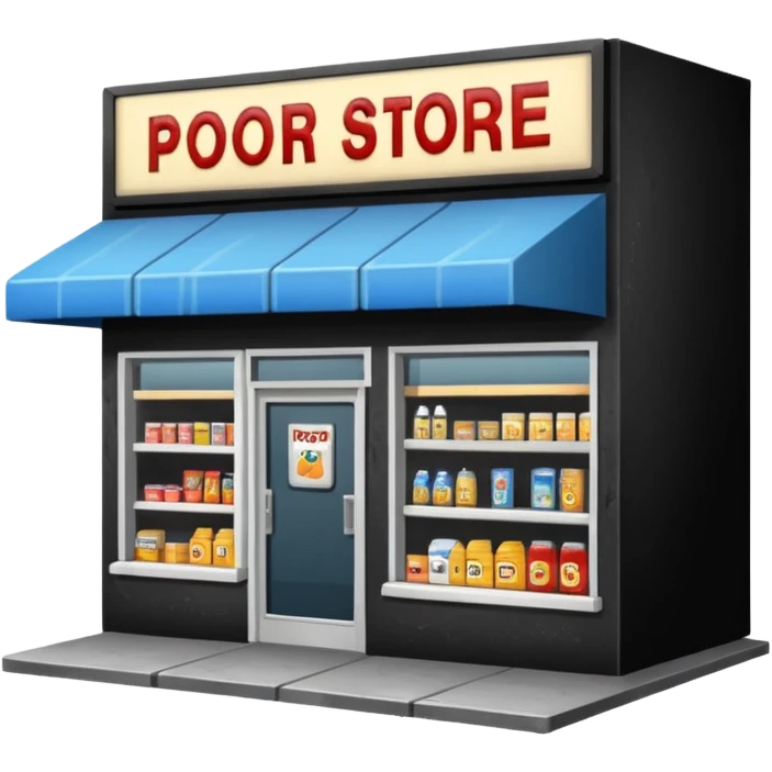 Convenience store named poor store and more emoji