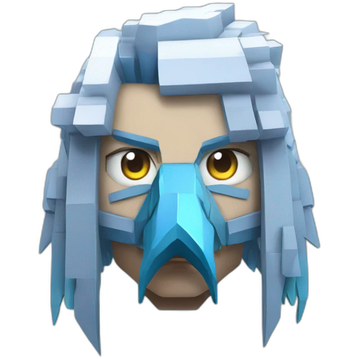 Minecraft Articuno Cyberpunk Head emoji