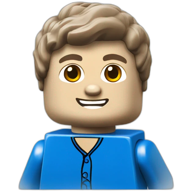 Blue lego brick emoji