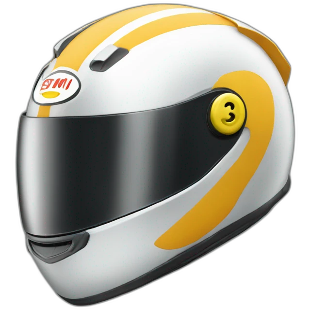racing helmet with stainless color emoji