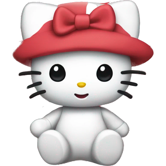 Hello kitty waving the English flag emoji