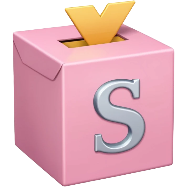 The letter S in a light pink box emoji