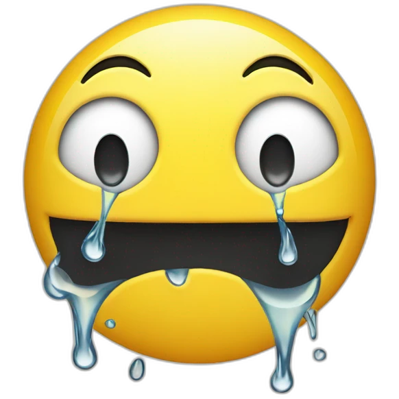 upside down smiley tears running down emoji