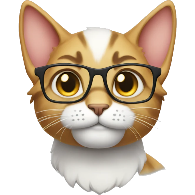 Nerd cat emoji