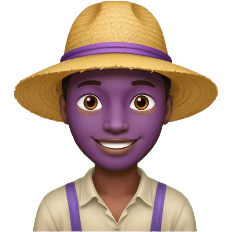 purple black guy in rice fields emoji