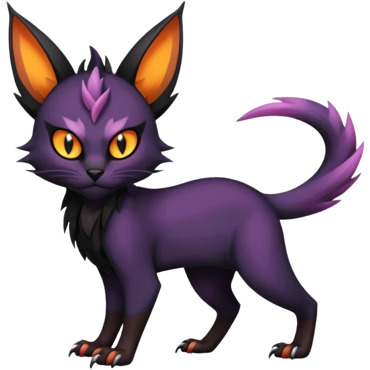 Black edgy Noivern-Noibat-Purloin-Torracat-Lykoi-Caracal-cat-Fakemon-fusion-hybrid-creature emoji