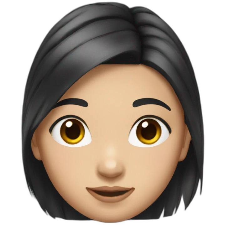 young girl with black ponytail hair emoji