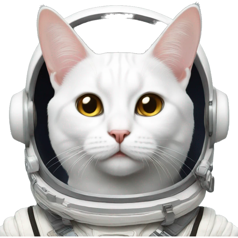 White cat with astronaut helmet  emoji
