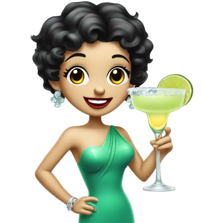 Betty boop drinking a margarita  emoji