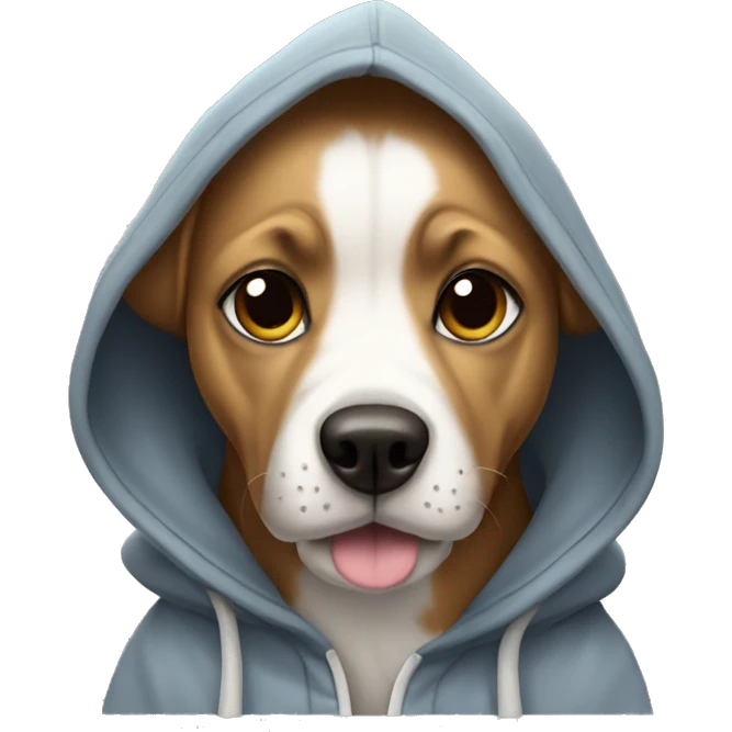 Dog wearing a hoodie  emoji