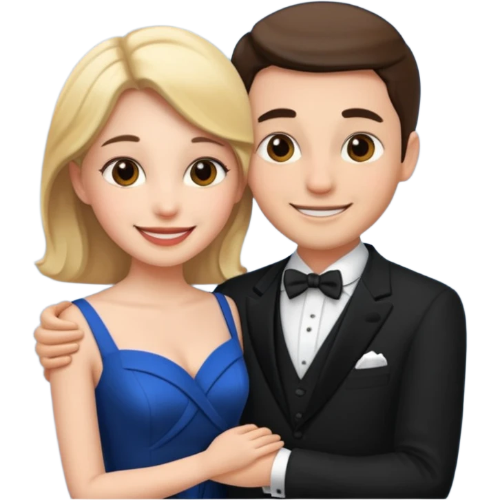 couple in formal attire kissing emoji