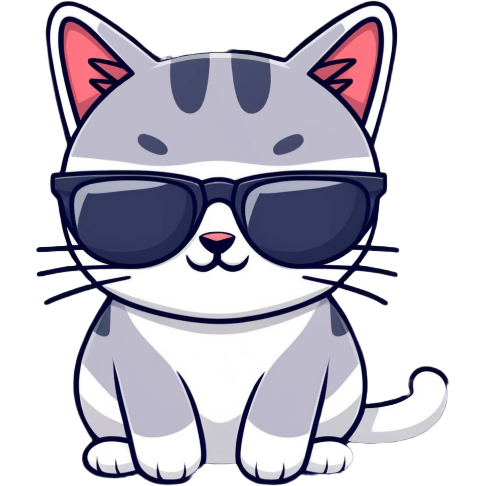 cool cat wearing sunglasses emoji