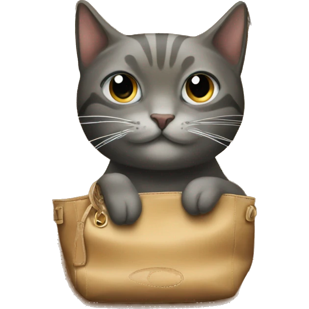A bag Lonchamp with a cat on emoji