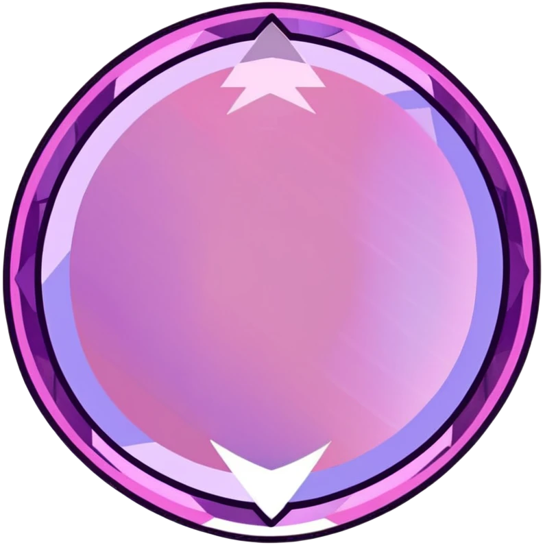 Round cut kunzite gemstone with holographic rainbow reflections, pink-purple crystal gem with brilliant facets emoji