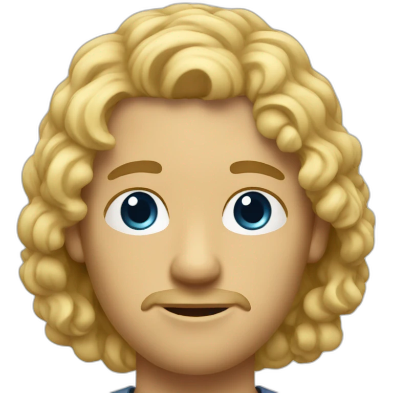 Male Ux designer with slightly curly blonde hair emoji