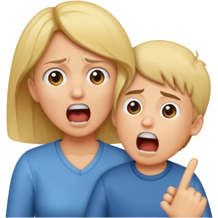 A mom screaming at a boy emoji