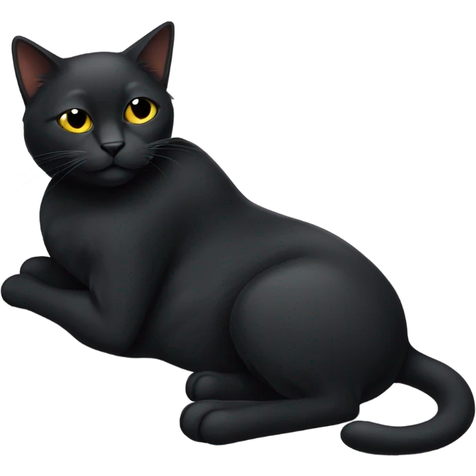 Black cat laying  emoji