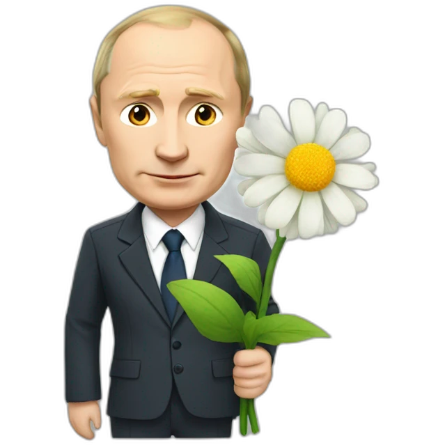 Putin hold a flower emoji