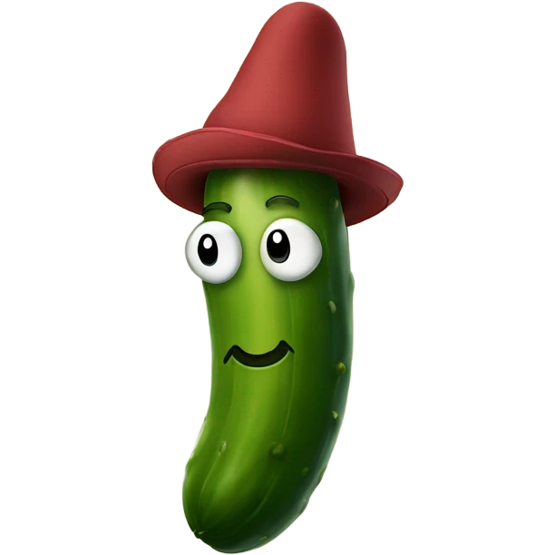Pickle with hat  emoji