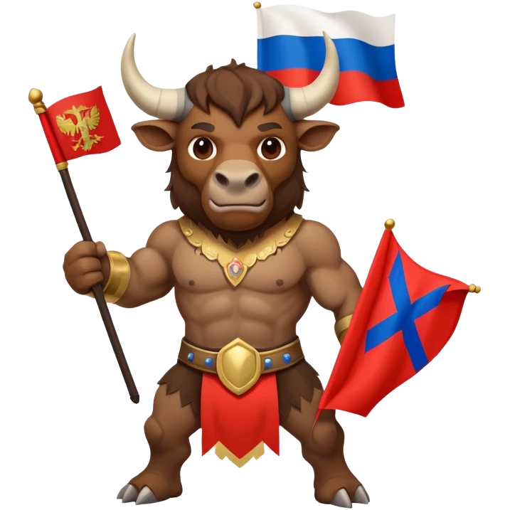 minotaur with russian flag emoji