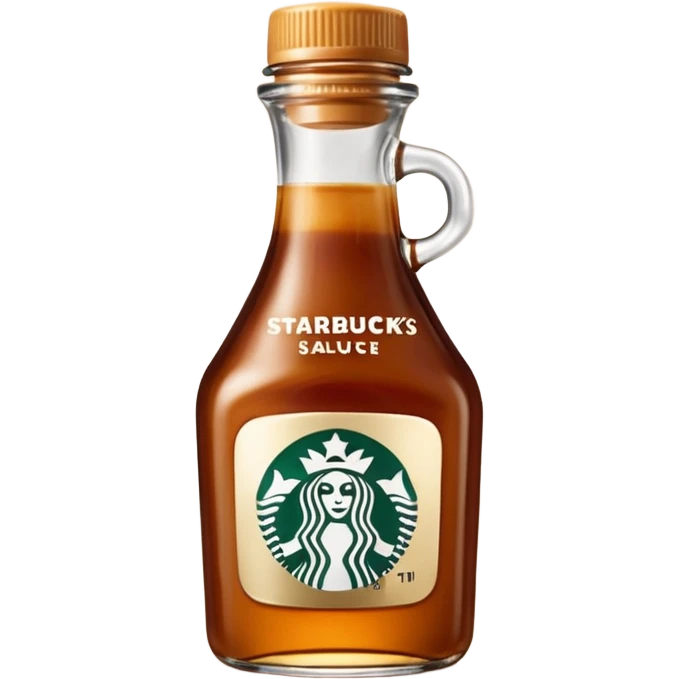 Starbucks Caramel Brûlée sauce in a Starbucks syrup bottle with Starbucks logo  emoji