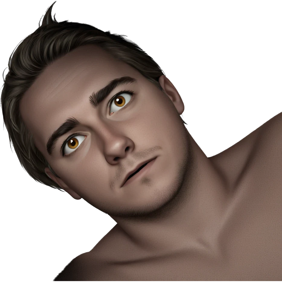 focused gaze of a young man emoji